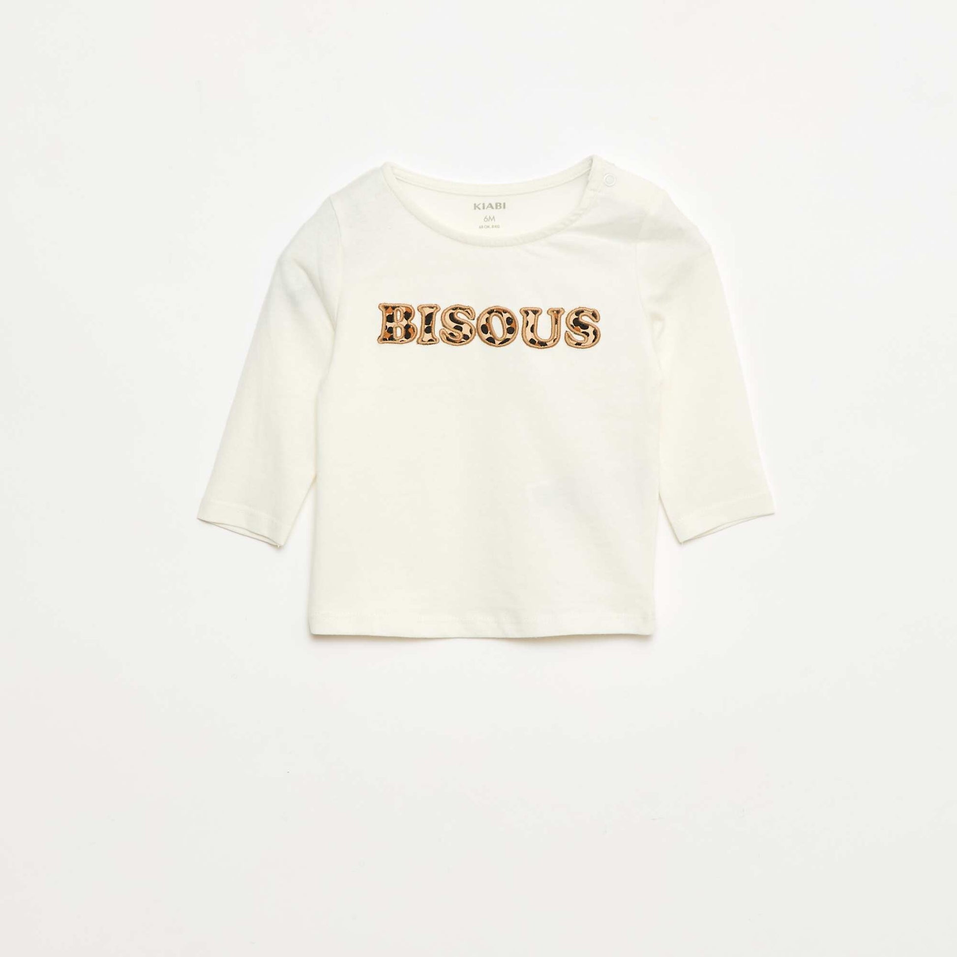 T-shirt animé en coton BEIGE