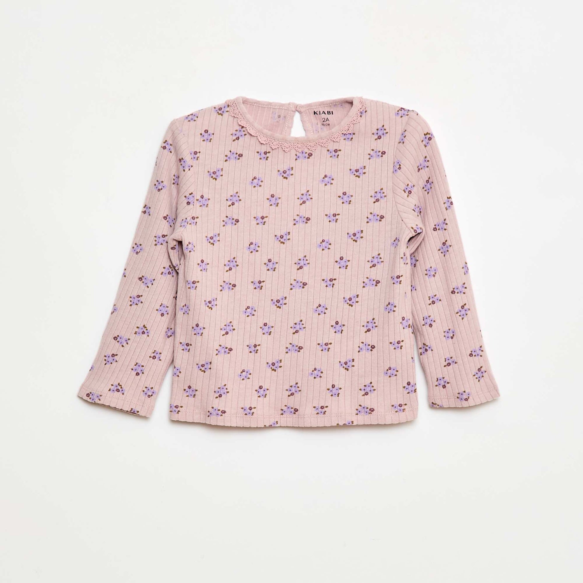 T-shirt en maille côtelée ROSE