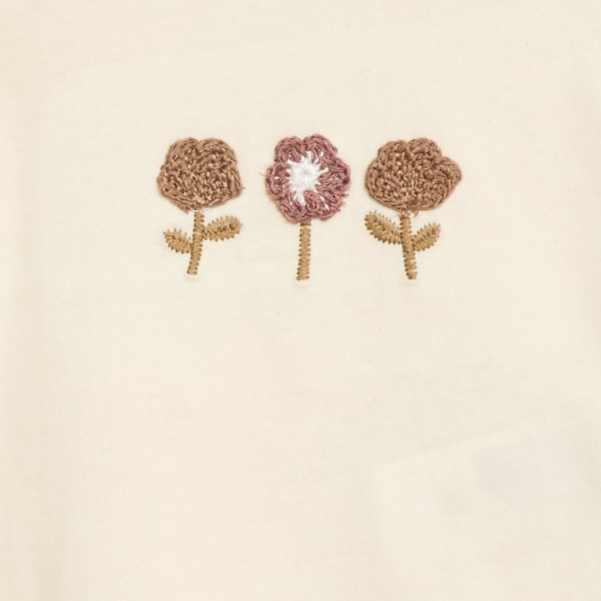 T-shirt à broderie fleurs BLANC