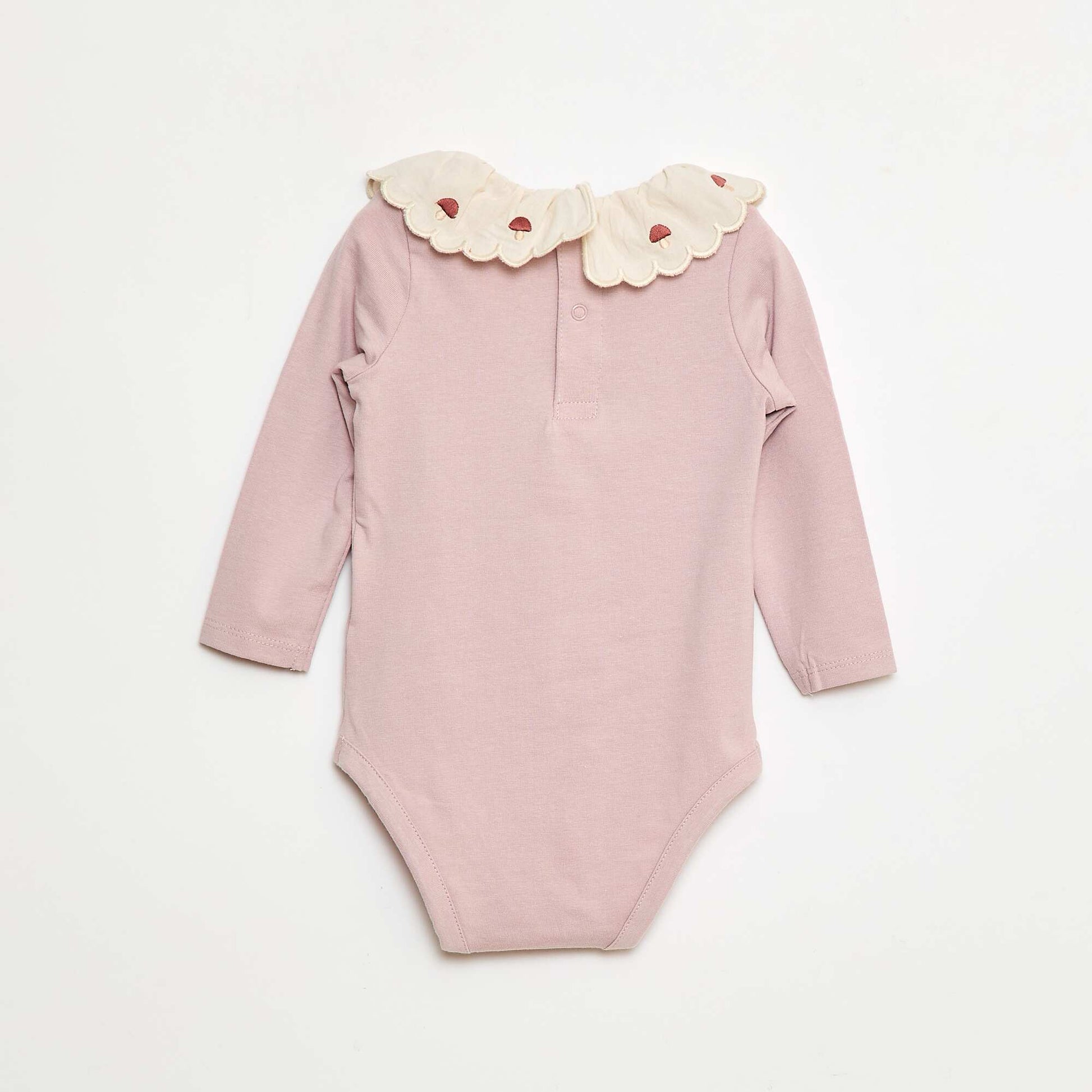 Body à col fantaisie brodé en coton VIOLET