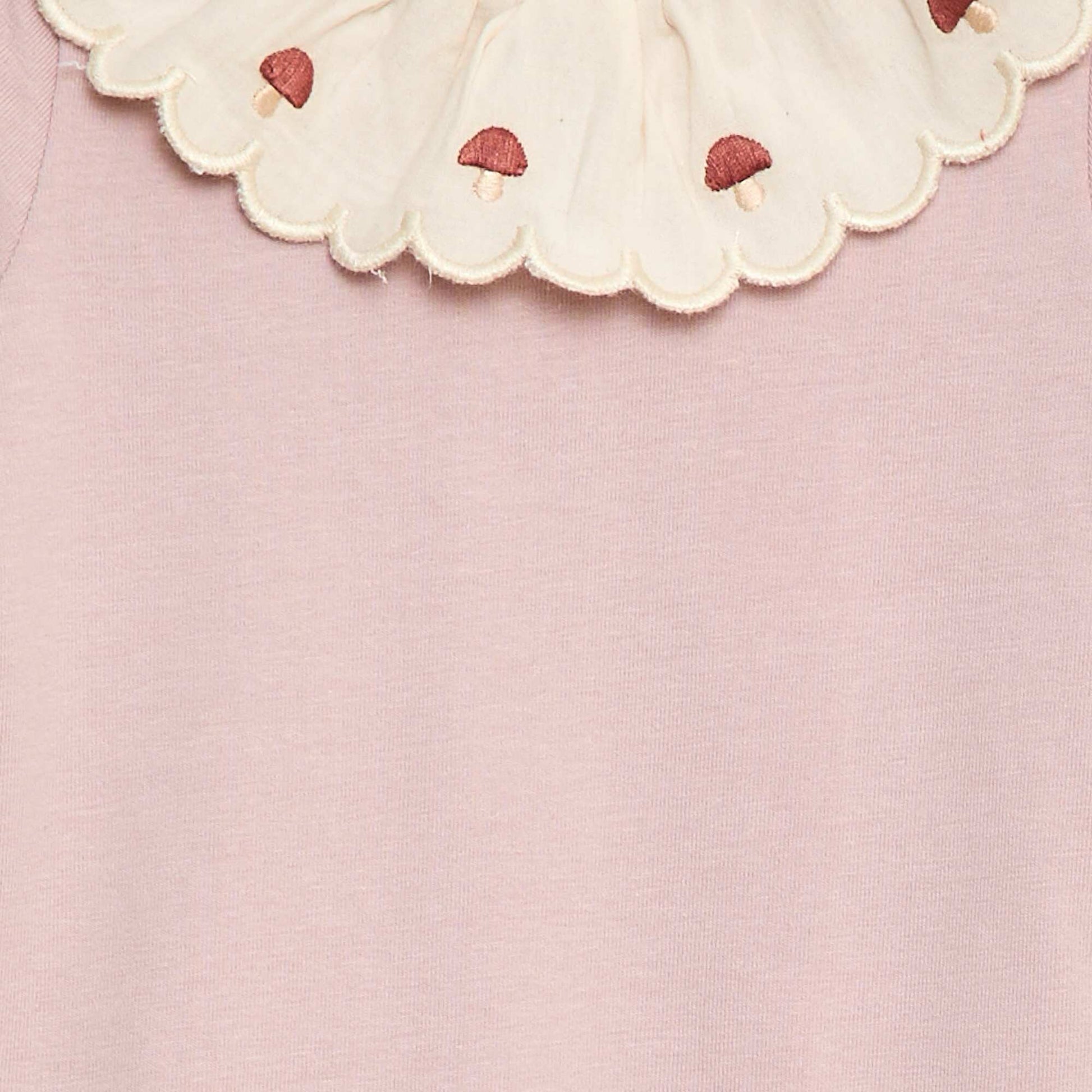 Body à col fantaisie brodé en coton VIOLET