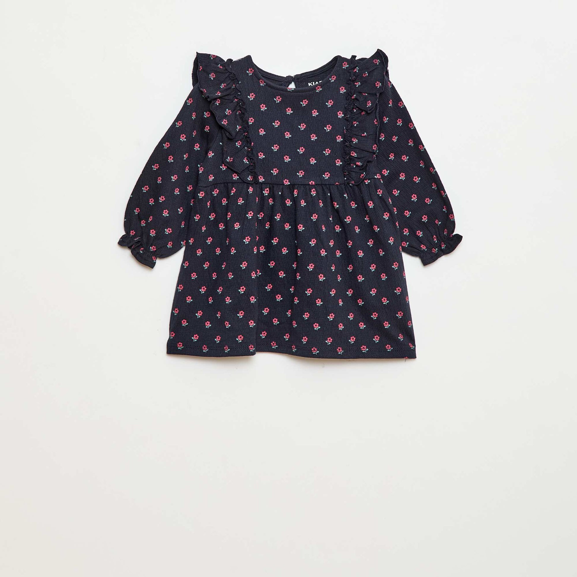 Robe légère à manches longues à motif BLEU
