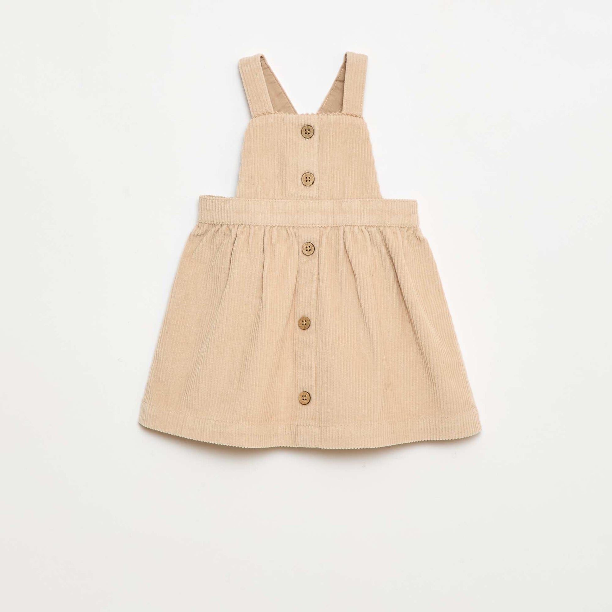 Salopette à bretelles en velours BEIGE