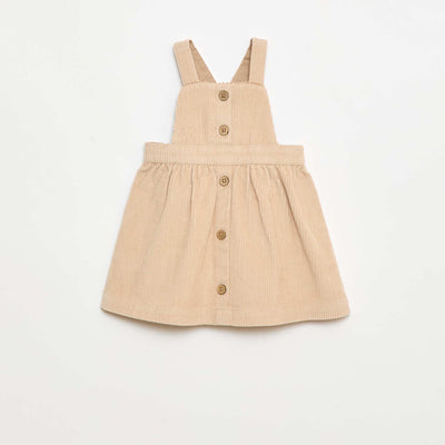 Salopette à bretelles en velours BEIGE
