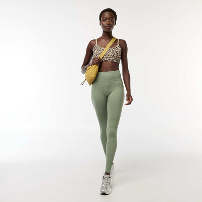 Maille stretch côtelée sans couture VERT