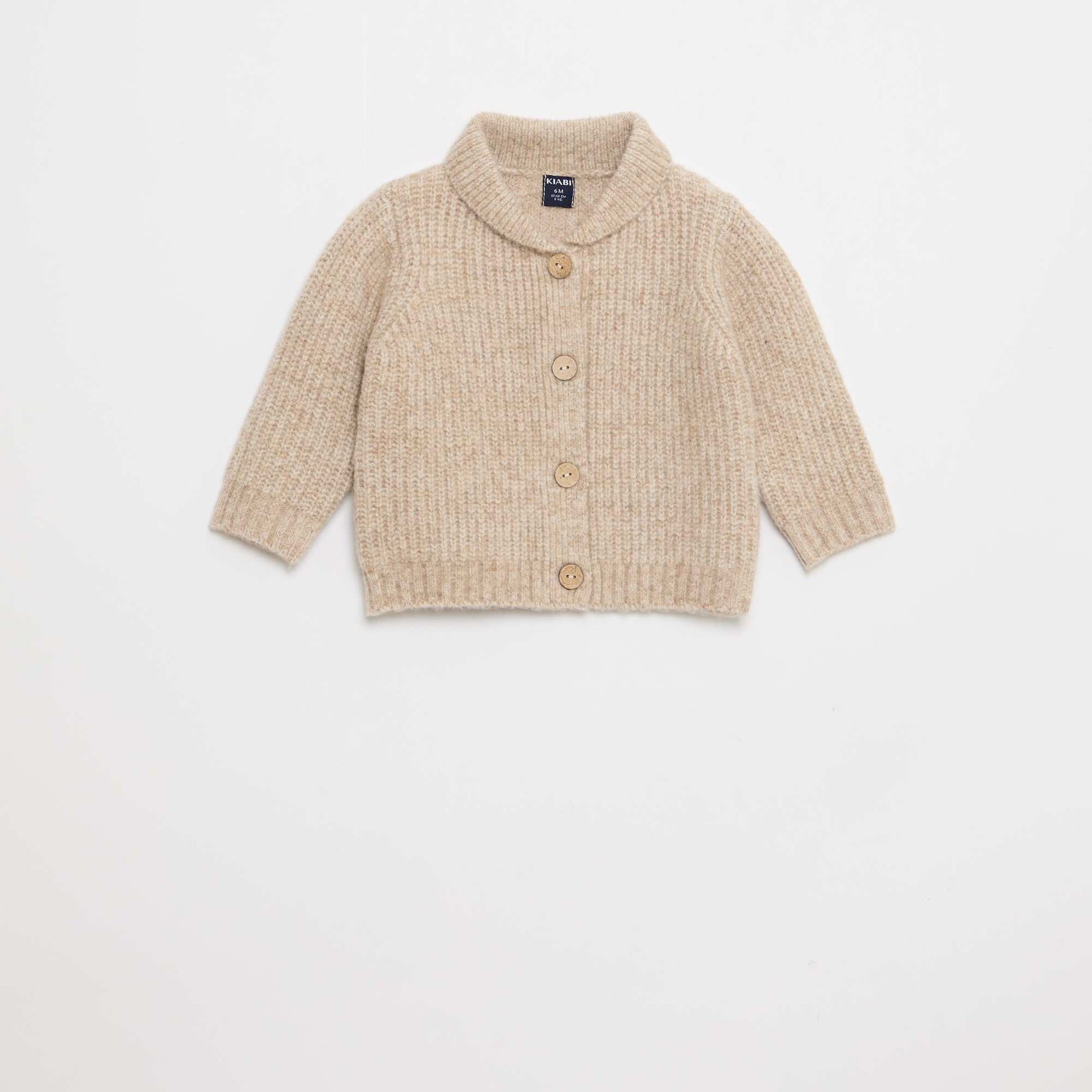 Gilet épais à col châle BEIGE