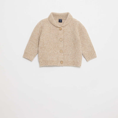 Gilet épais à col châle BEIGE