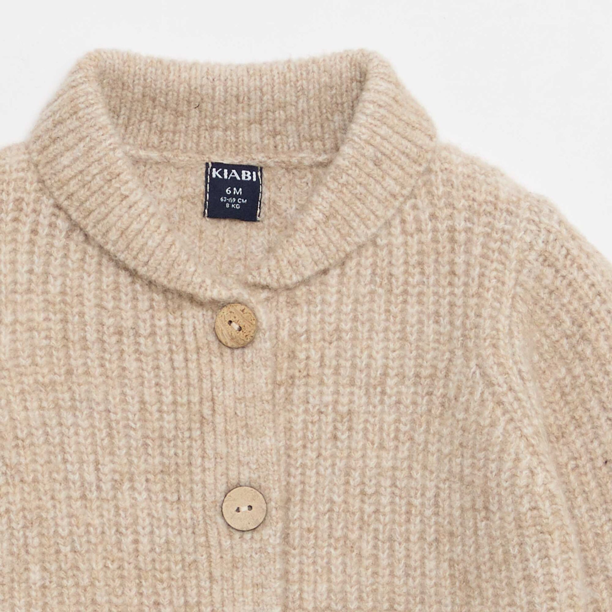 Gilet épais à col châle BEIGE