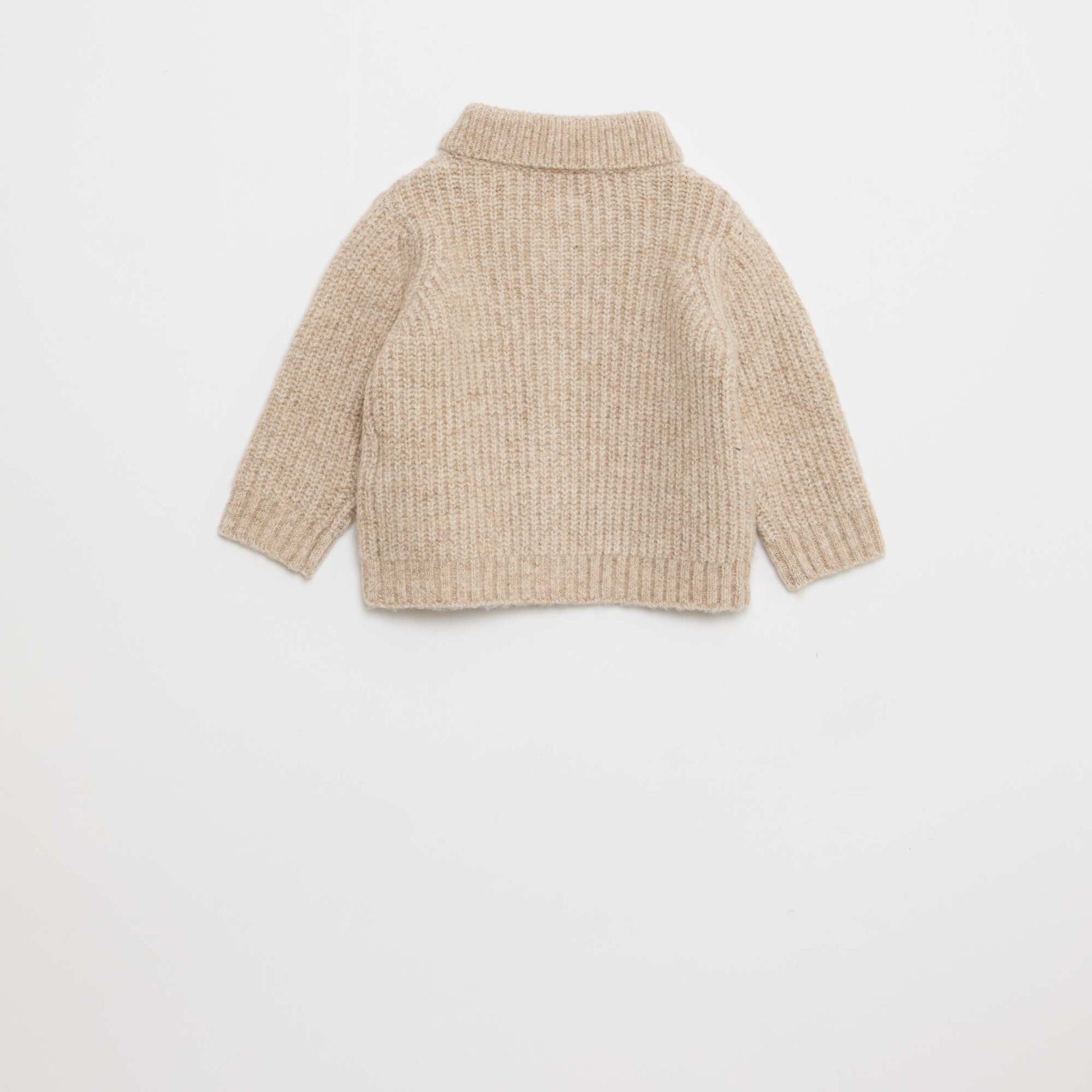 Gilet épais à col châle BEIGE