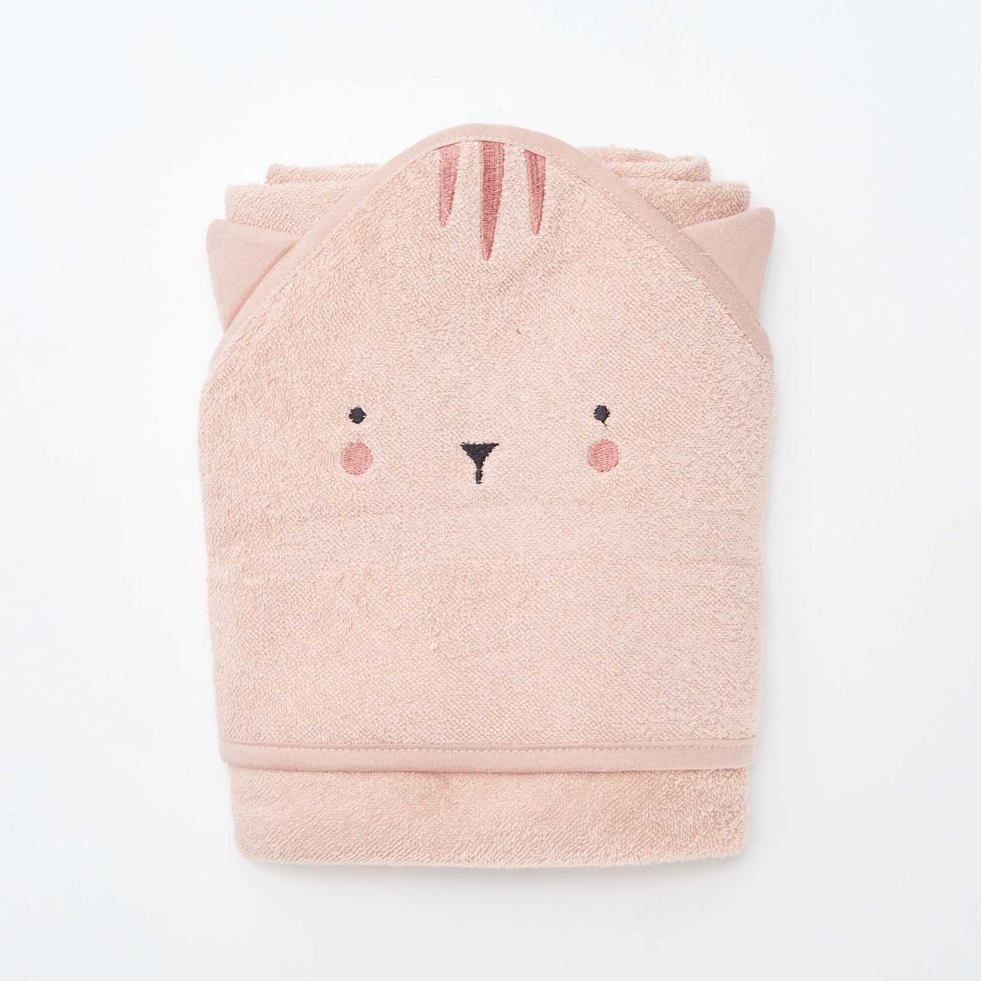 Cape de bain en éponge avec oreilles d'animaux ROSE