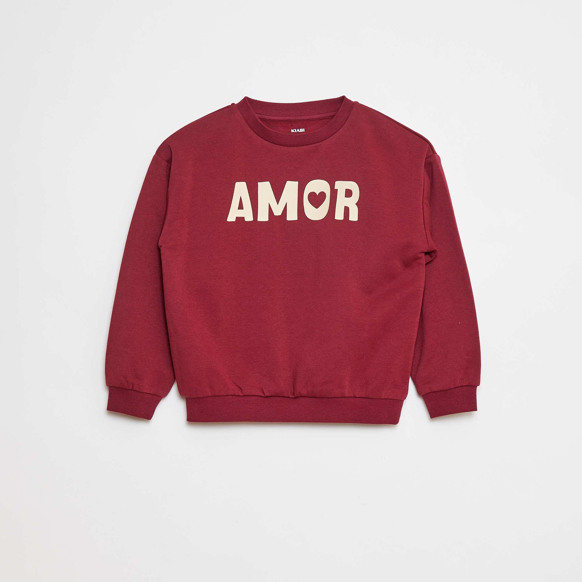 Sweat à manches longues avec imprimé ROUGE