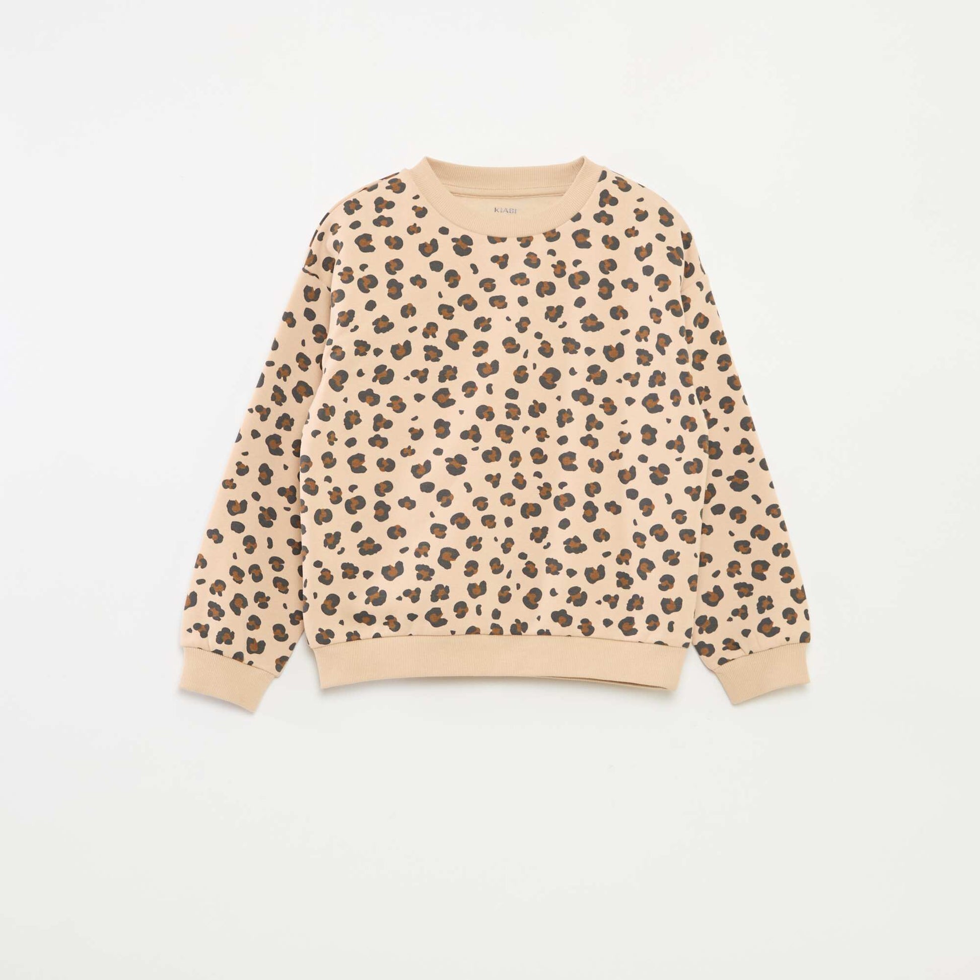 Sweat à manches longues avec imprimé BEIGE