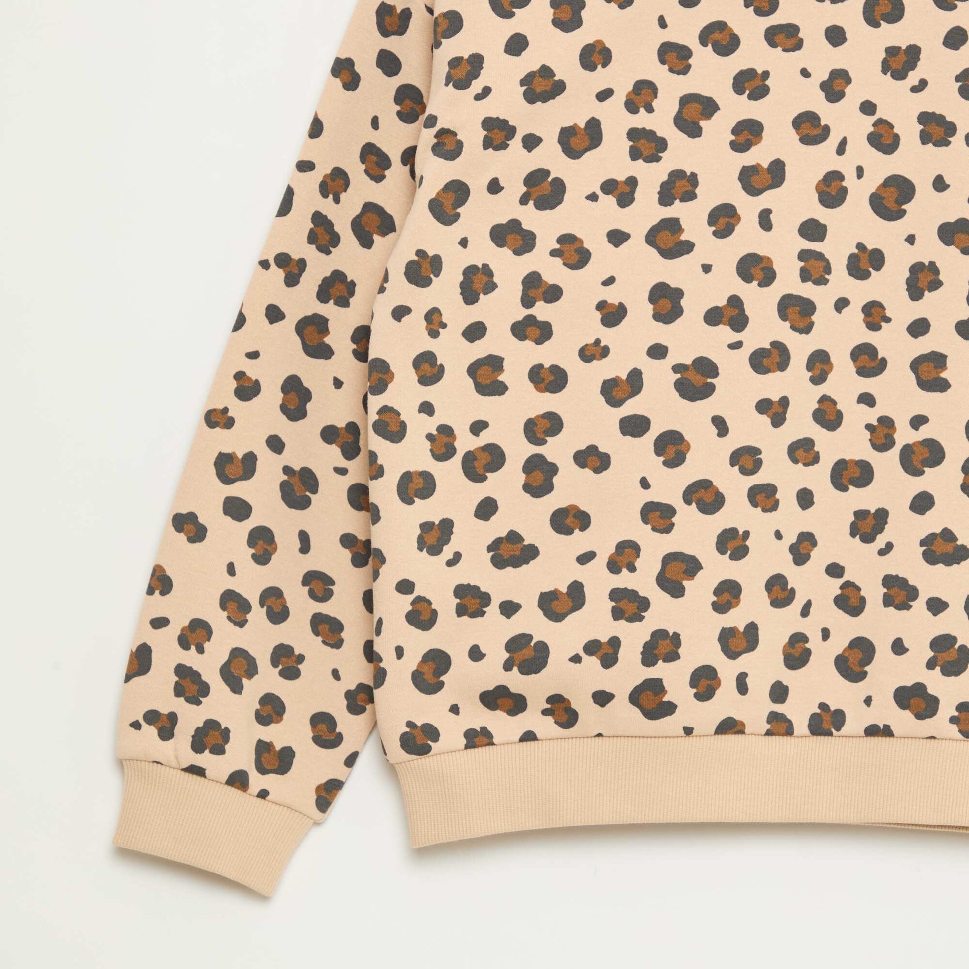 Sweat à manches longues avec imprimé BEIGE