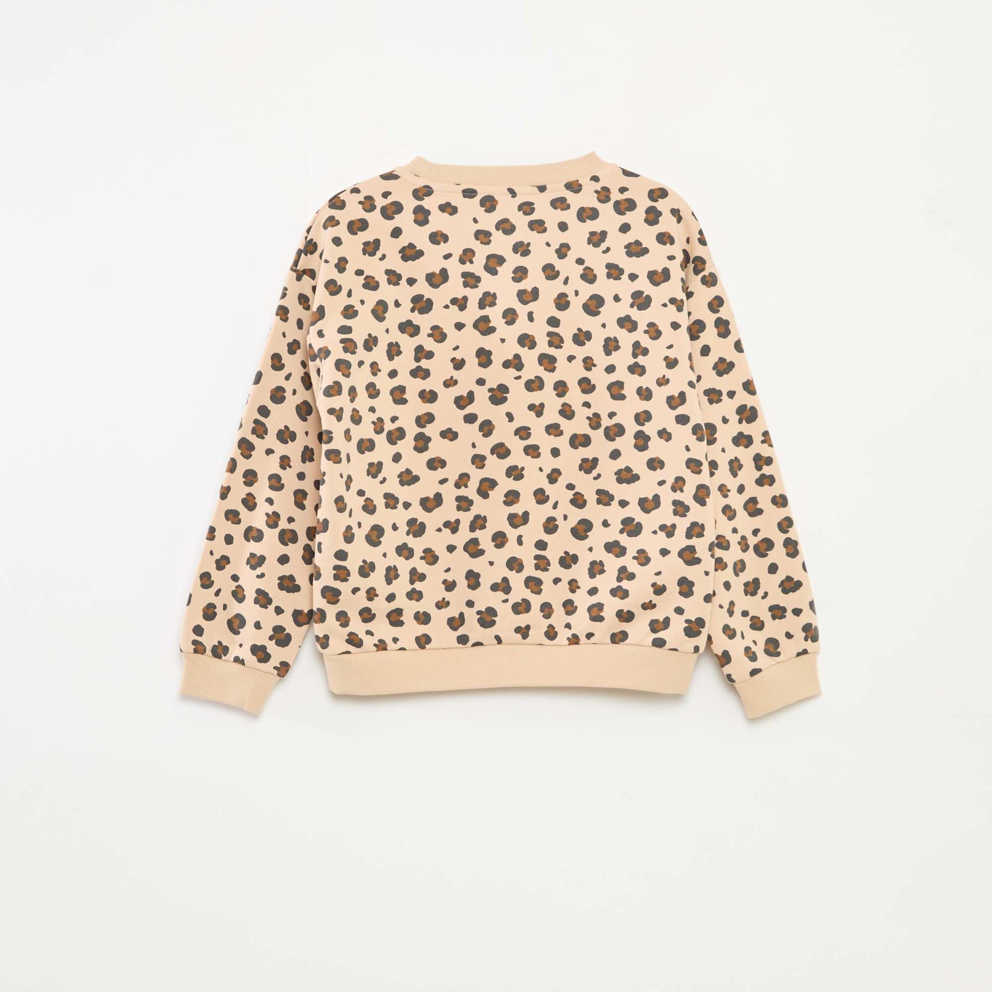 Sweat à manches longues avec imprimé BEIGE