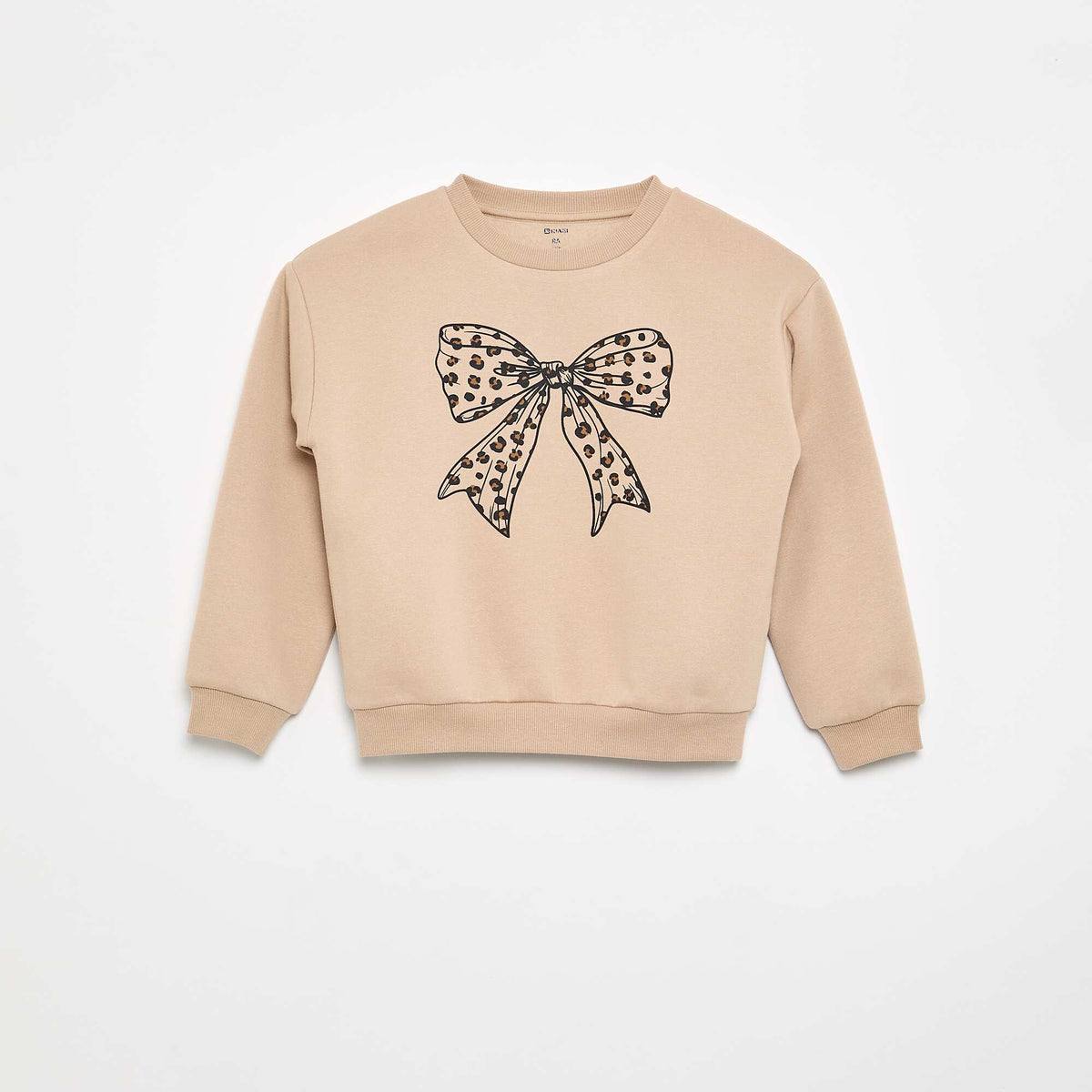 Sweat à manches longues avec imprimé BEIGE