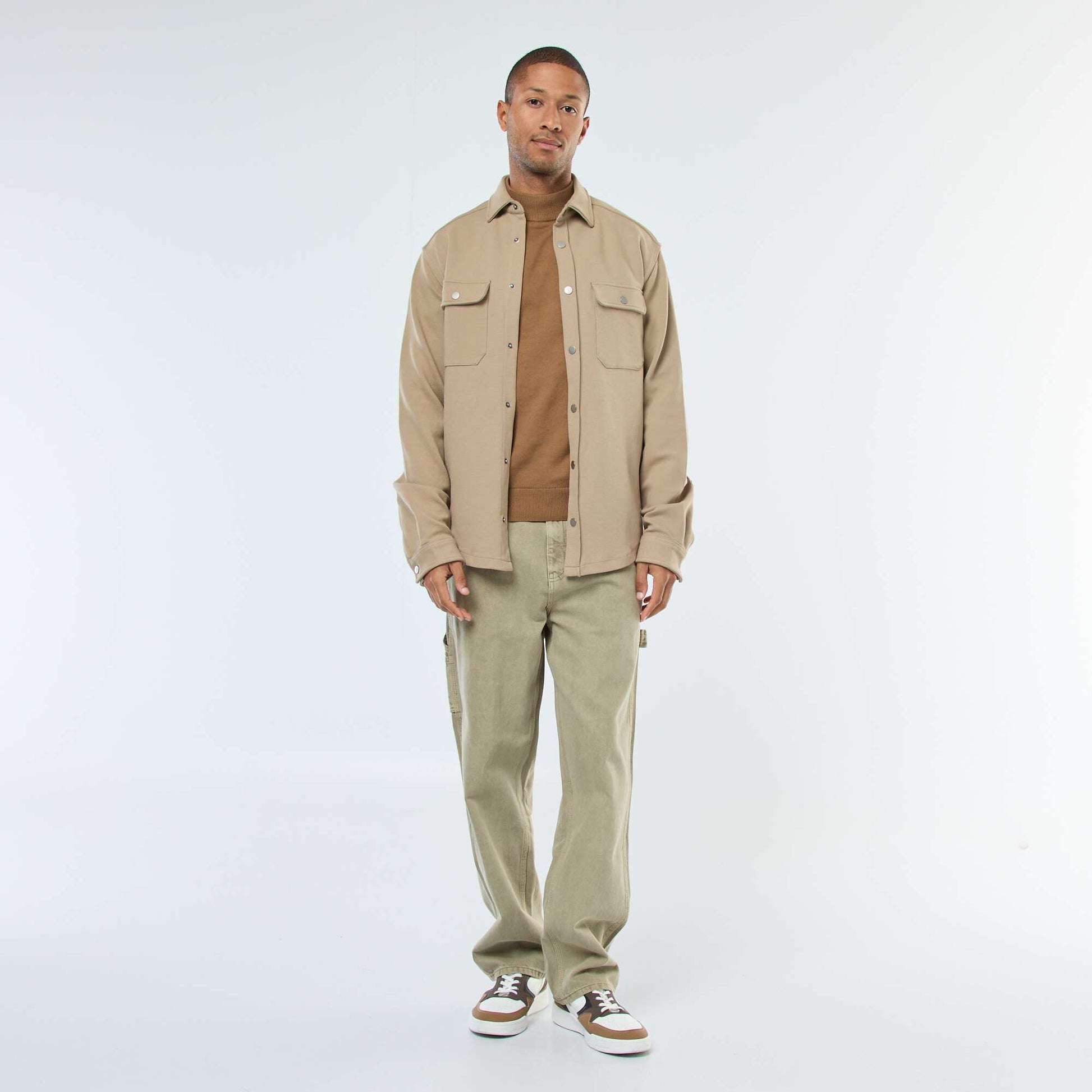 Surchemise avec ouverture pressionnée et 2 poches poitrine BEIGE