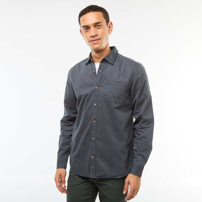 Chemise unie coupe droite / Regular fit BLEU