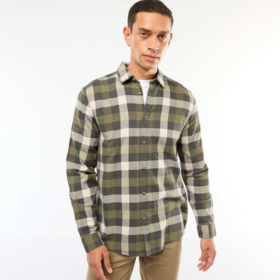Chemise regular à carreaux KAKI