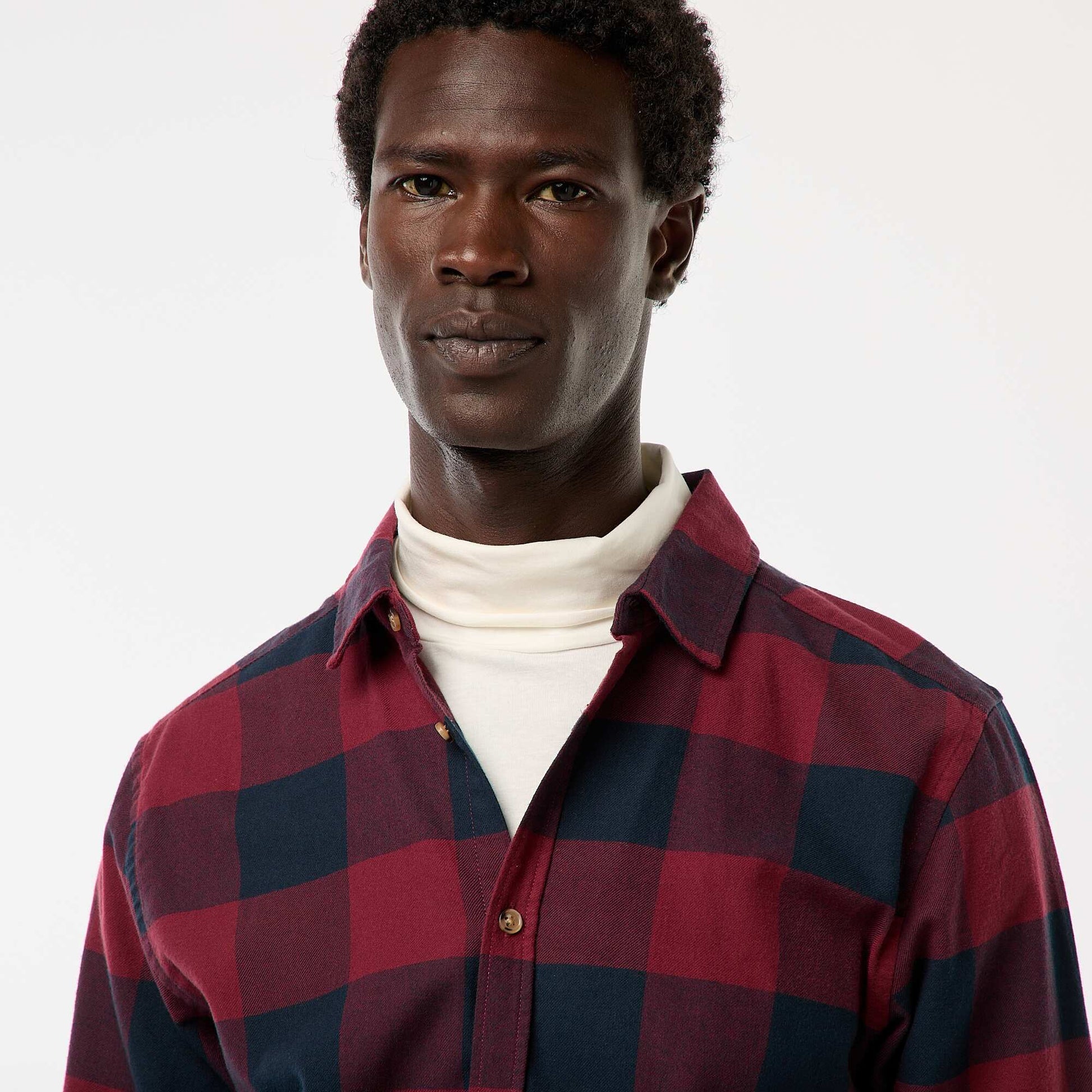 Chemise regular à carreaux ROUGE