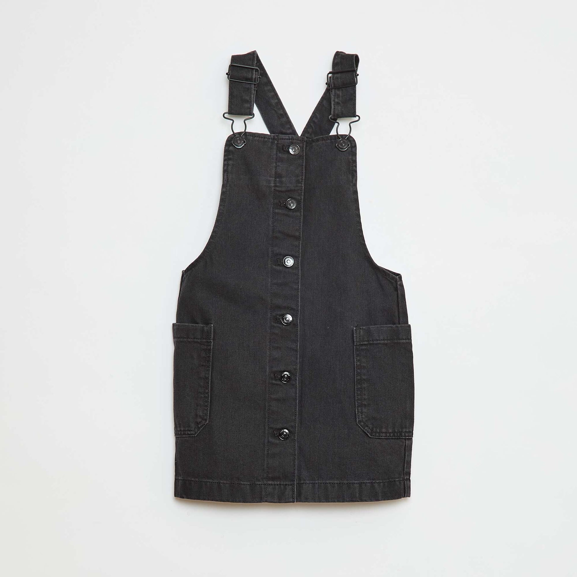 Robe salopette en jean GRIS FONCé