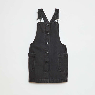Robe salopette en jean GRIS FONCé