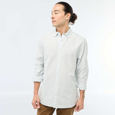 Chemise Oxford avec motif à rayures BLEU