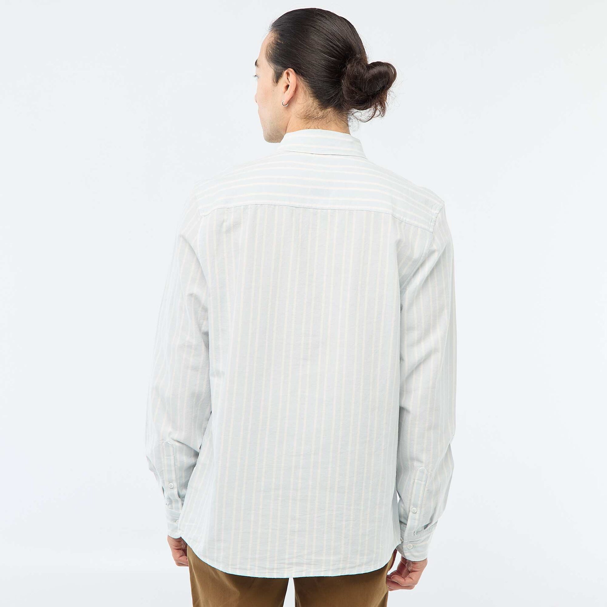 Chemise Oxford avec motif à rayures BLEU