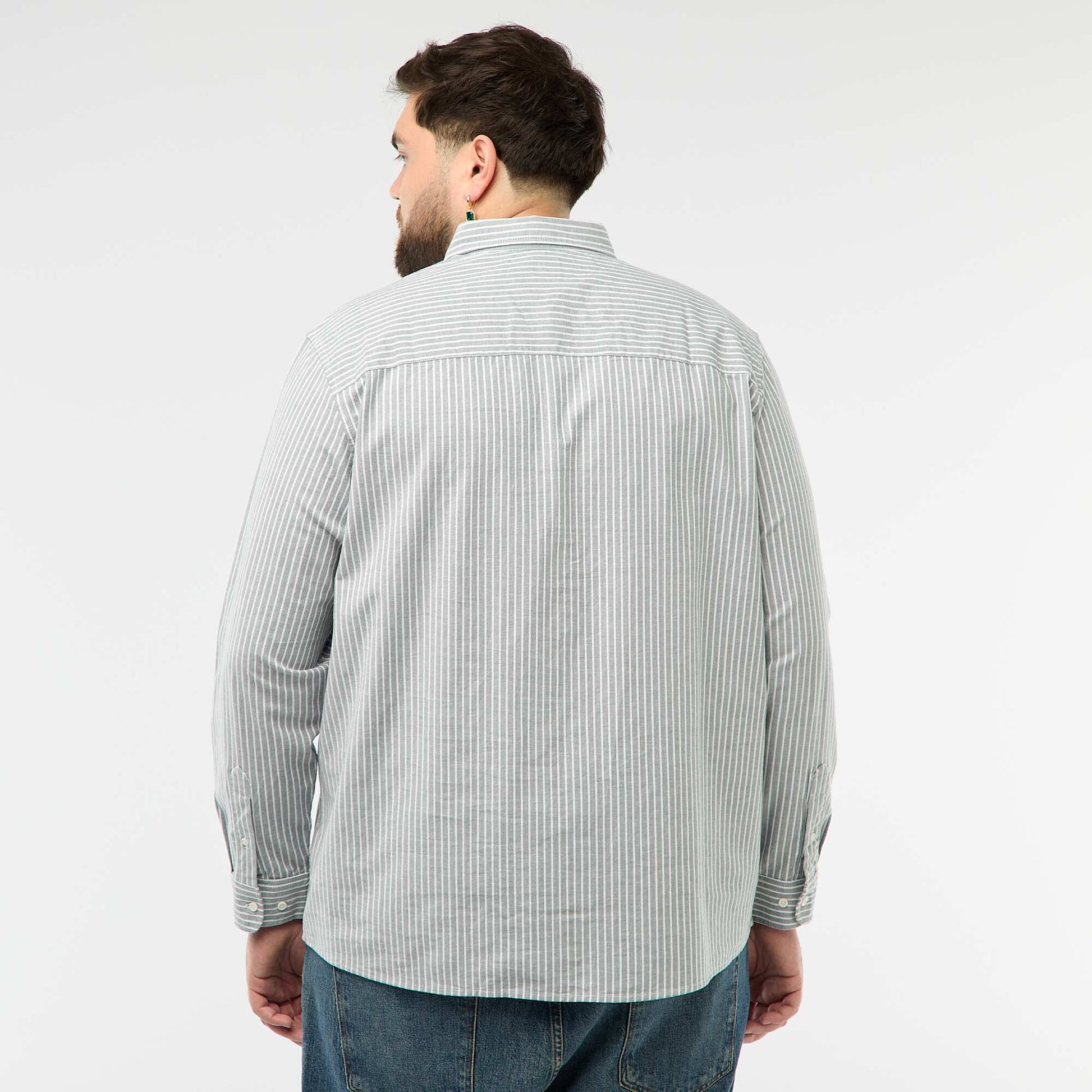 Chemise oxford à motif rayé VERT