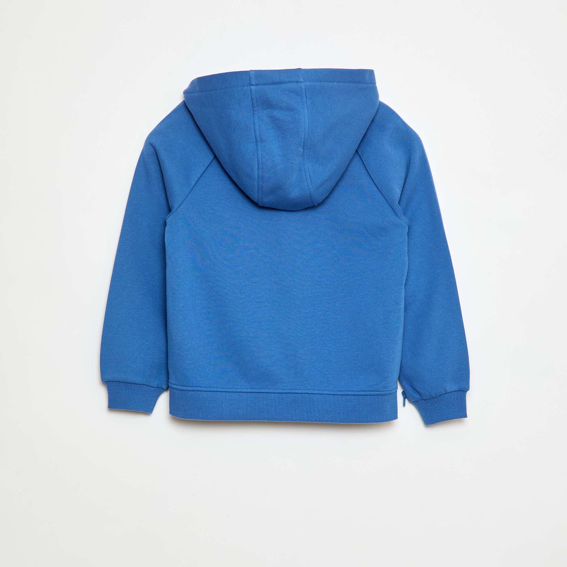 Sweat à capuche imprimé avec ouvertures zippées latérales - So Easy BLEU
