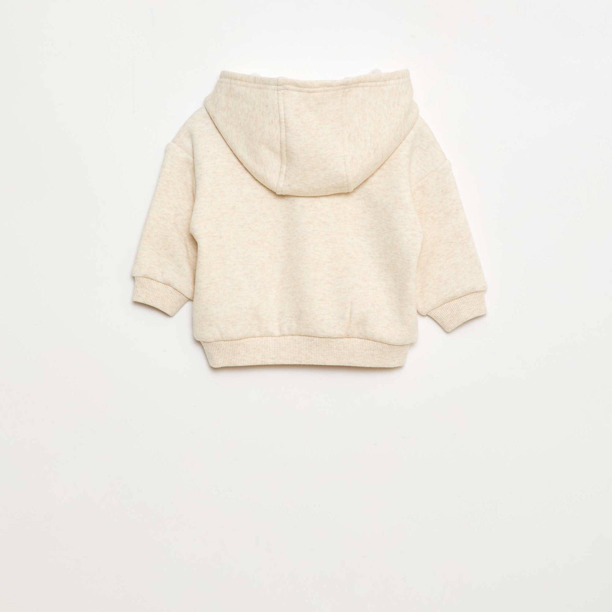 Sweat à capuche avec boutons et doublure chaude BEIGE