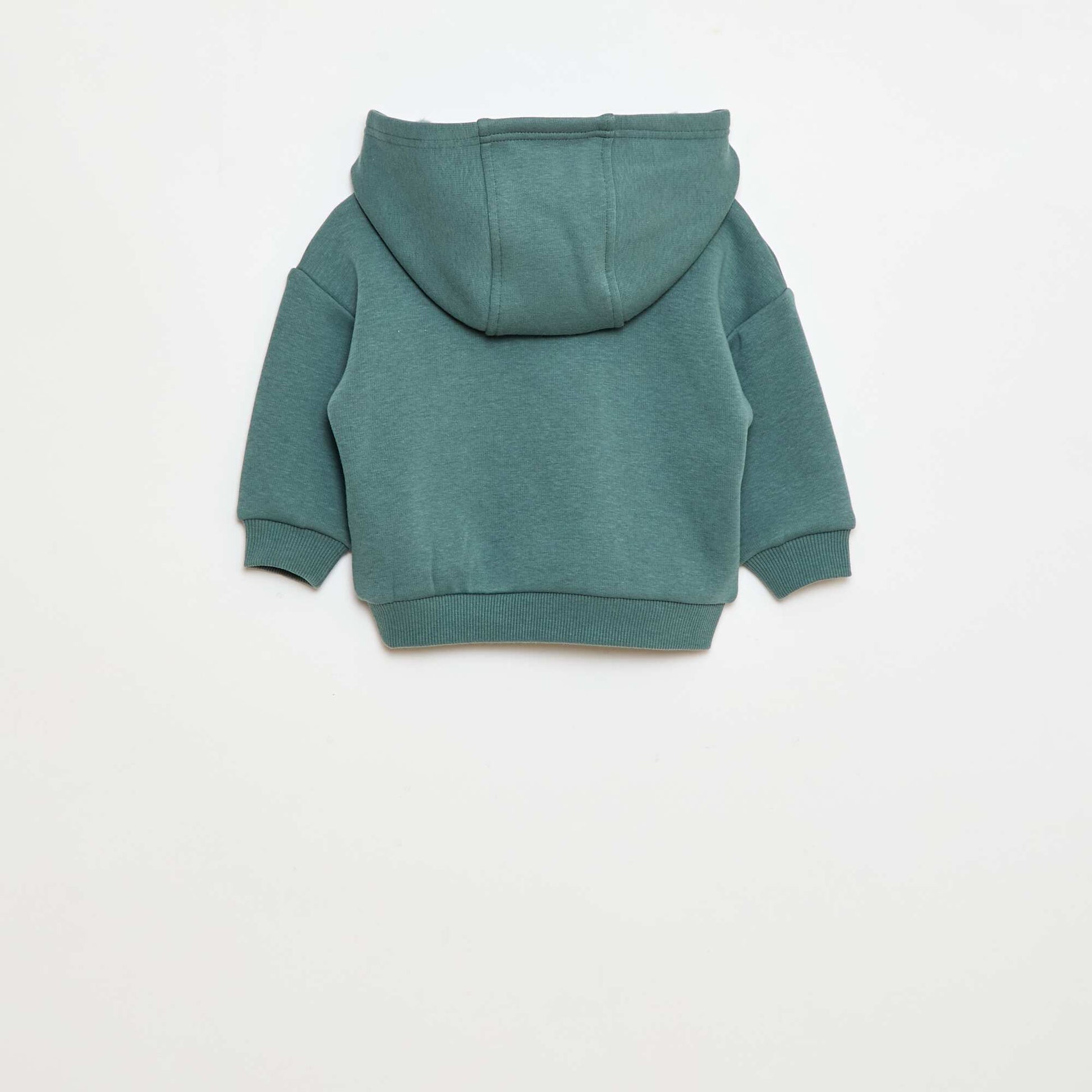 Sweat à capuche avec boutons et doublure chaude VERT