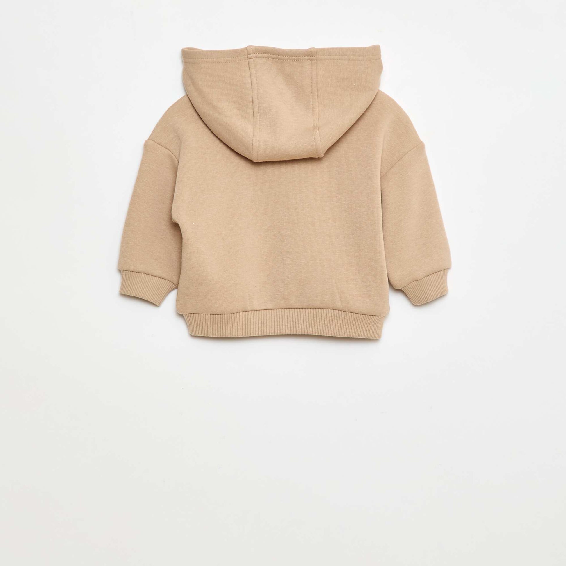 Sweat à capuche avec boutons et doublure chaude BEIGE
