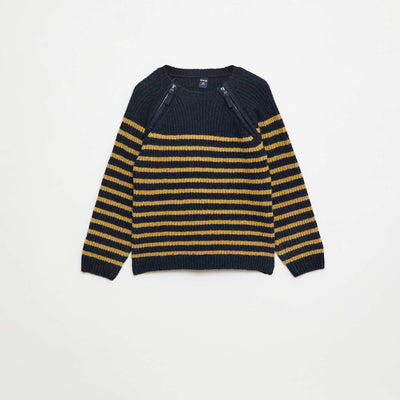 Pull col montant à double ouverture zippée- So Easy BLEU