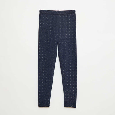Legging chaud imprimé intérieur velours BLEU MARINE