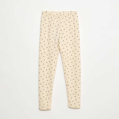 Legging chaud imprimé intérieur velours BEIGE
