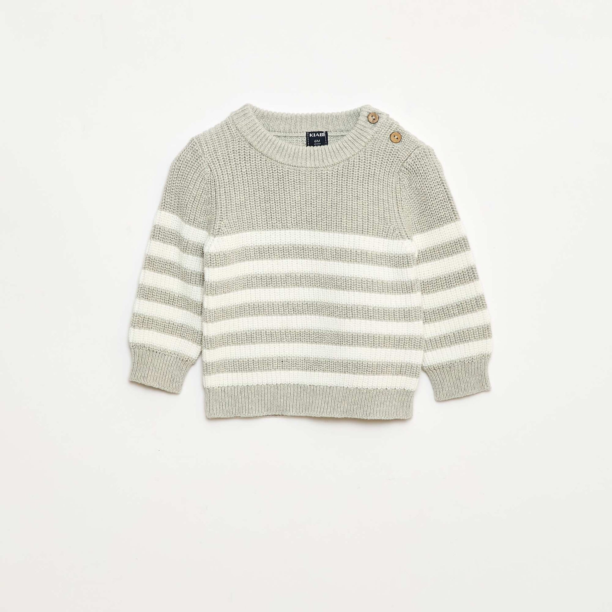 Pull à rayures en coton GRIS