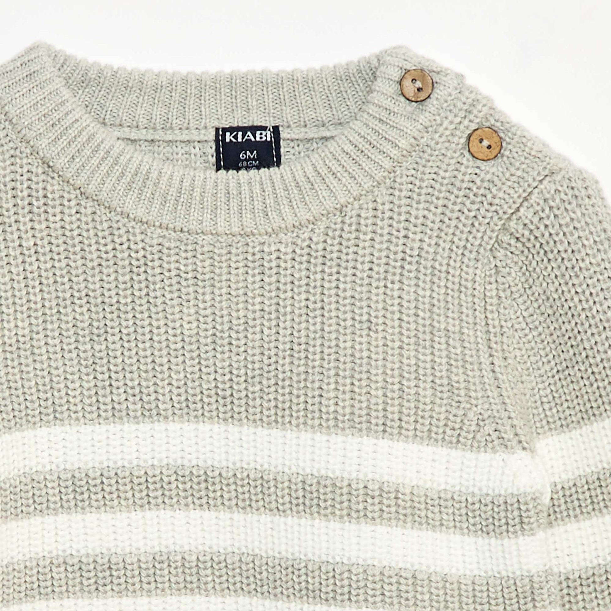 Pull à rayures en coton GRIS