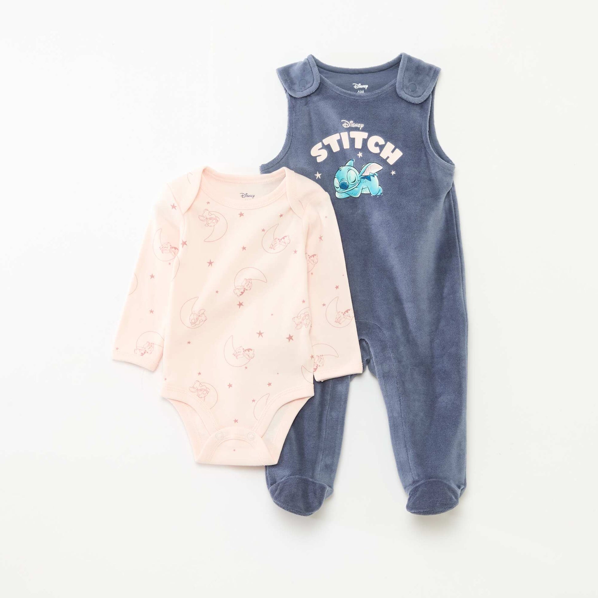 Ensemble barboteuse + body 'Disney' BLEU/ROSE