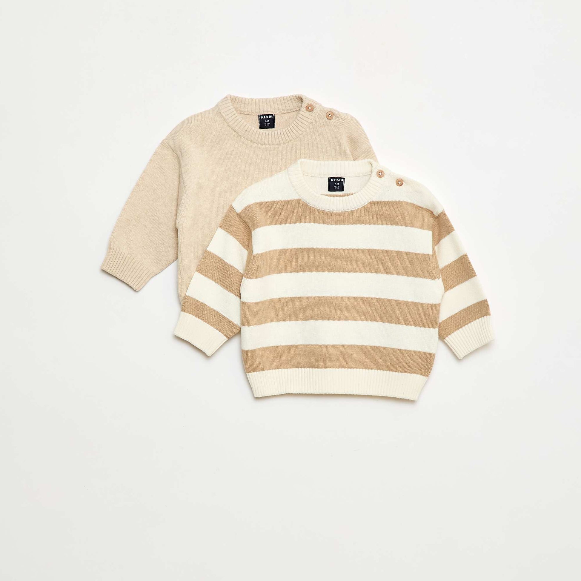 Lot de pull manches longues - 2 pièces BEIGE