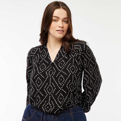 Blouse fluide imprimée VERT