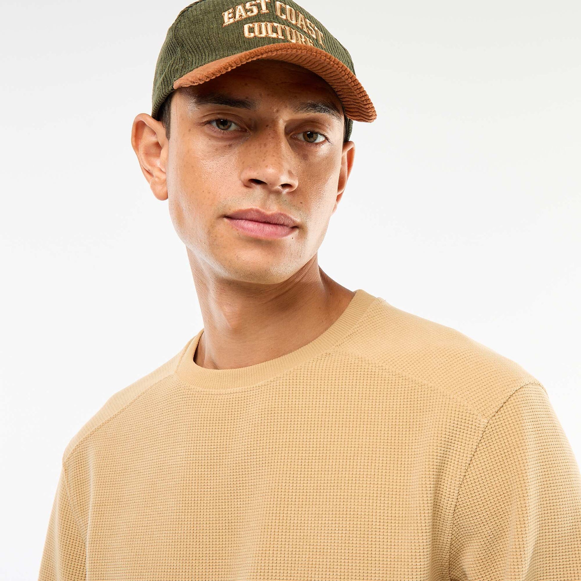 Pull en maille fantaisie coupe regular BEIGE