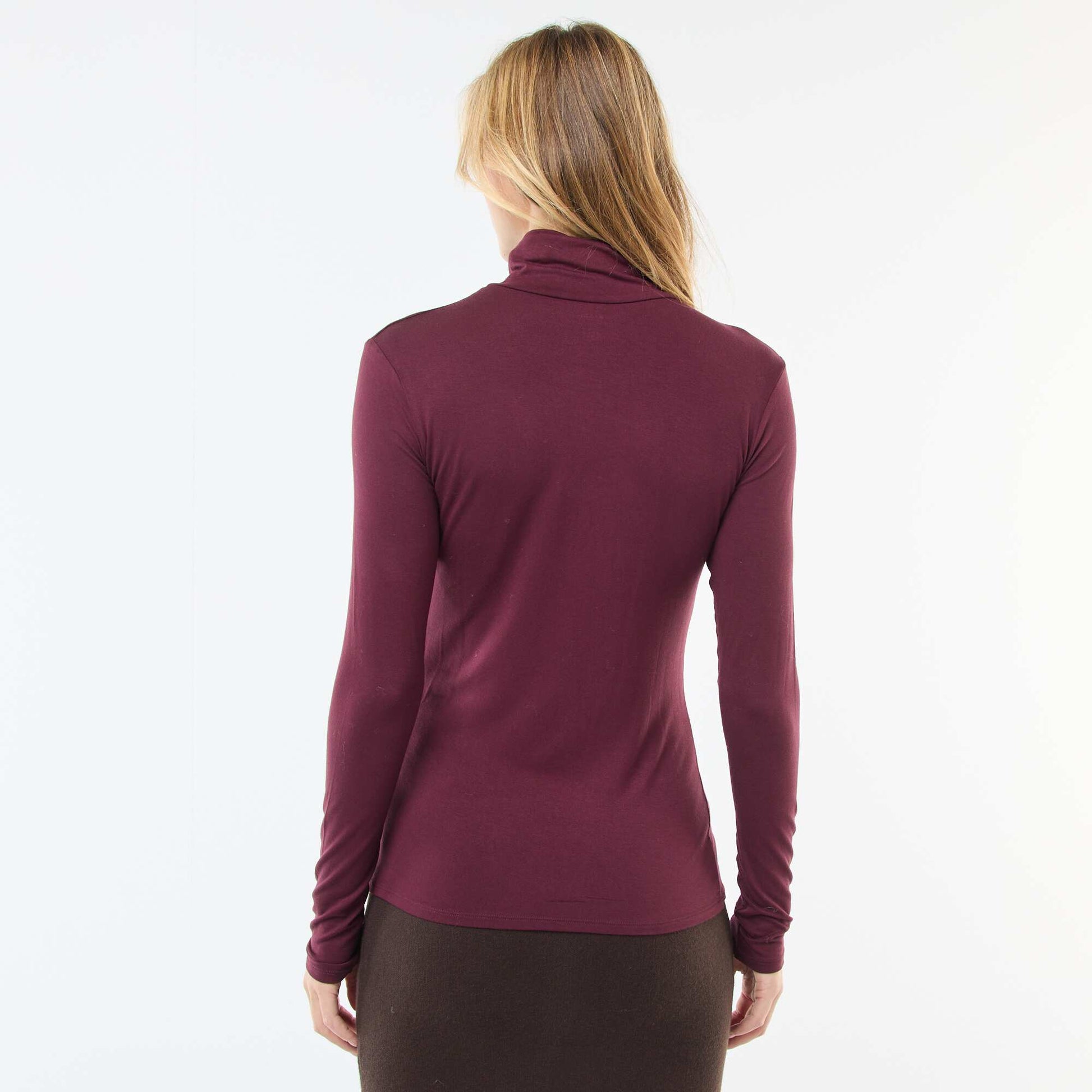 Sous-pull à col roulé et manches longues ROUGE
