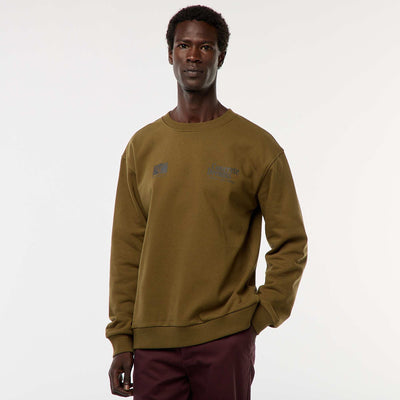 Pull en maille à col rond avec un imprimé recto-verso VERT