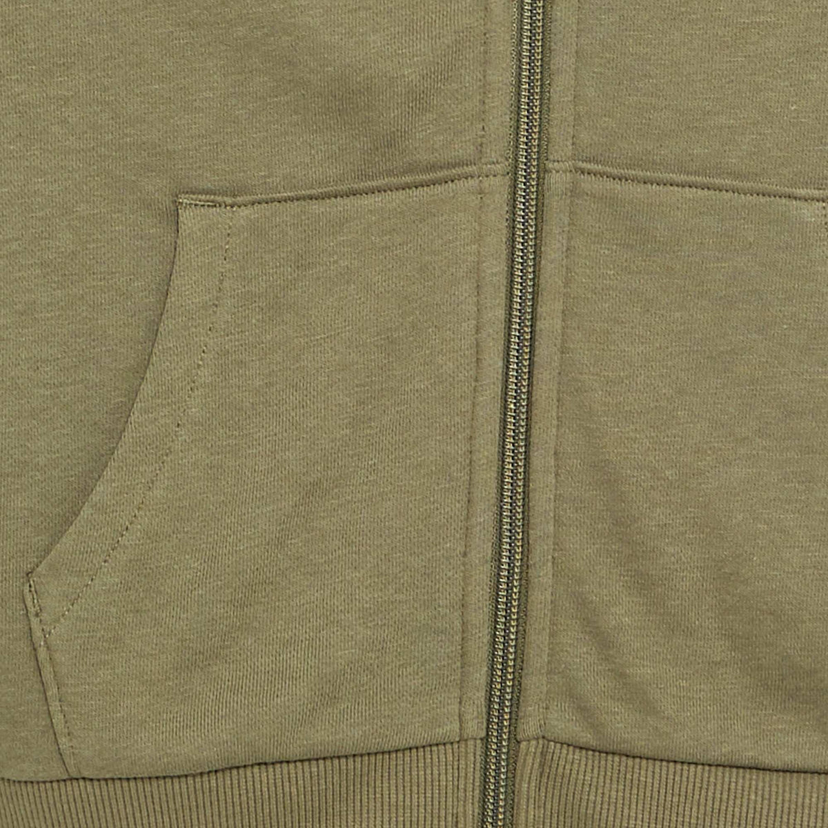 Sweat uni zippé à capuche VERT