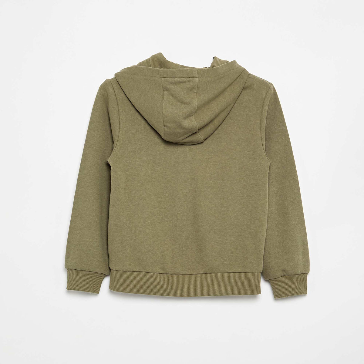 Sweat uni zippé à capuche VERT