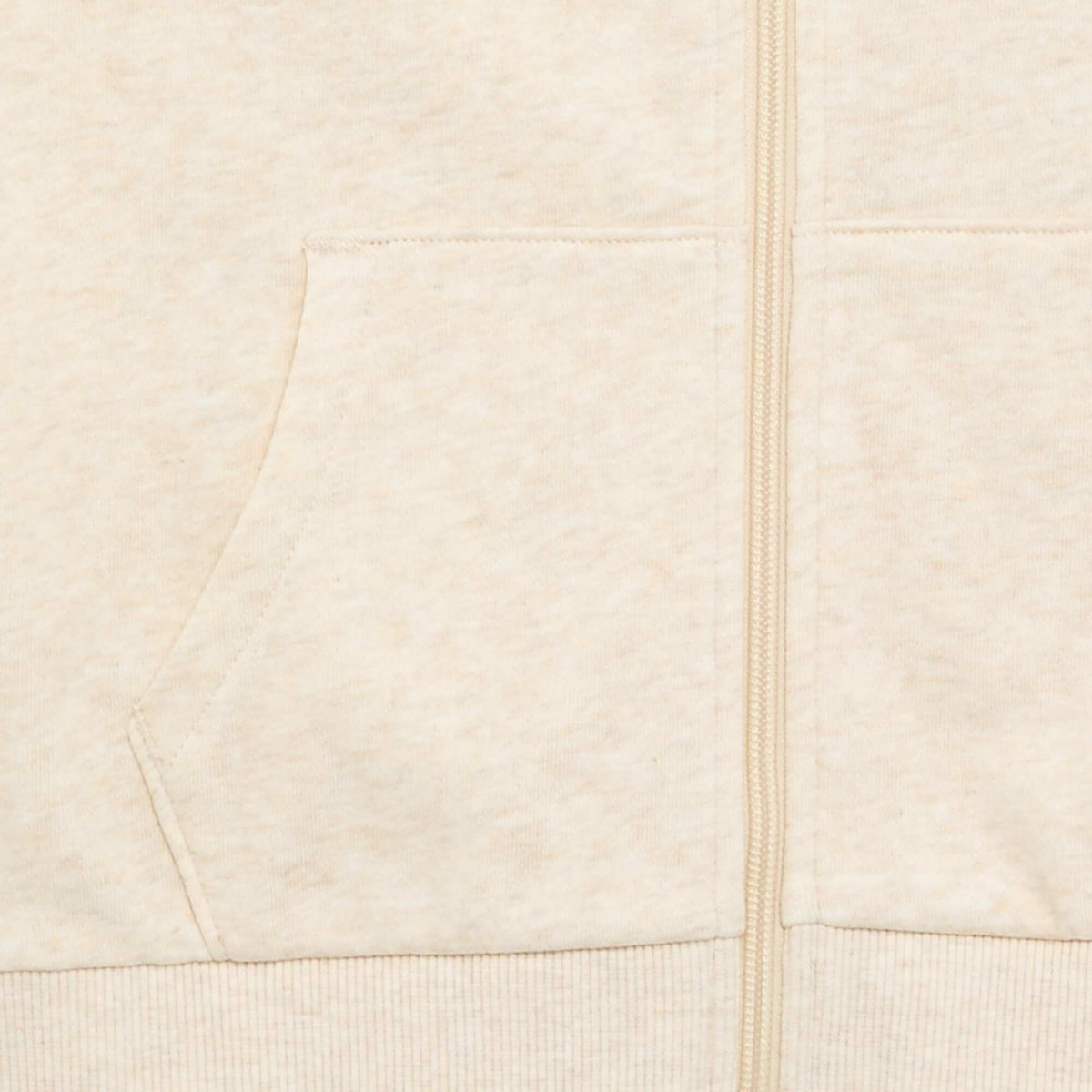 Sweat uni zippé à capuche BEIGE