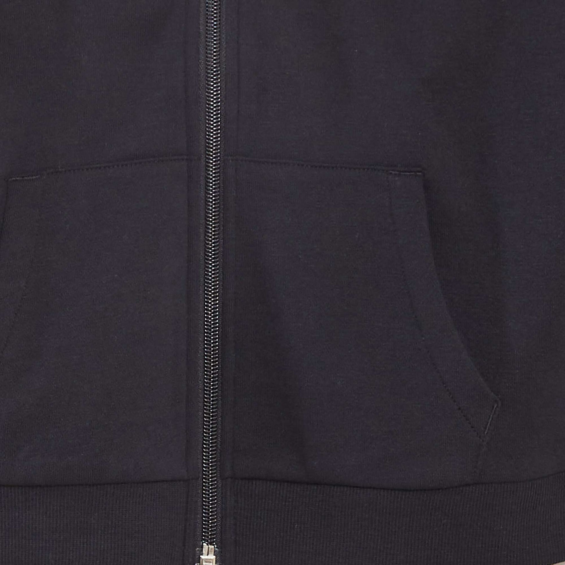 Sweat uni zippé à capuche NOIR