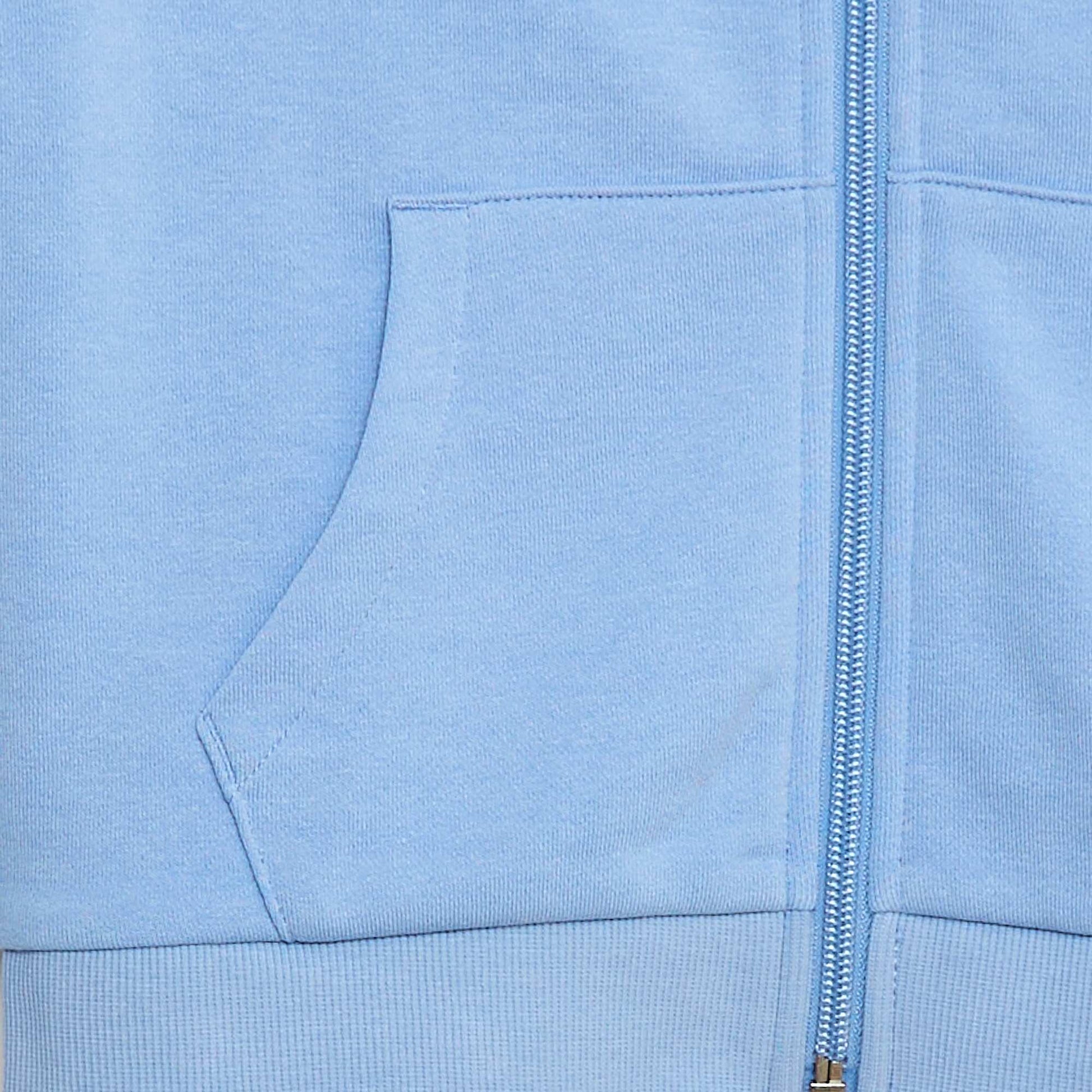 Sweat uni zippé à capuche BLEU