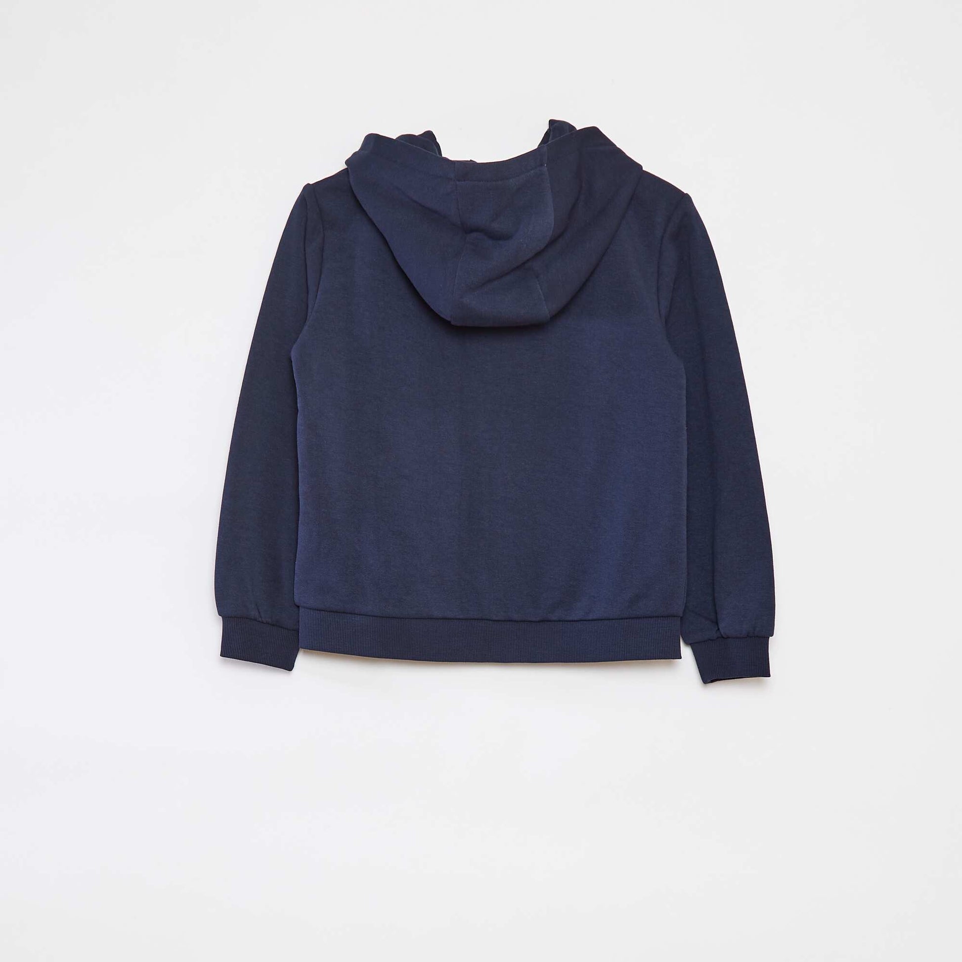 Sweat uni zippé à capuche BLEU MARINE
