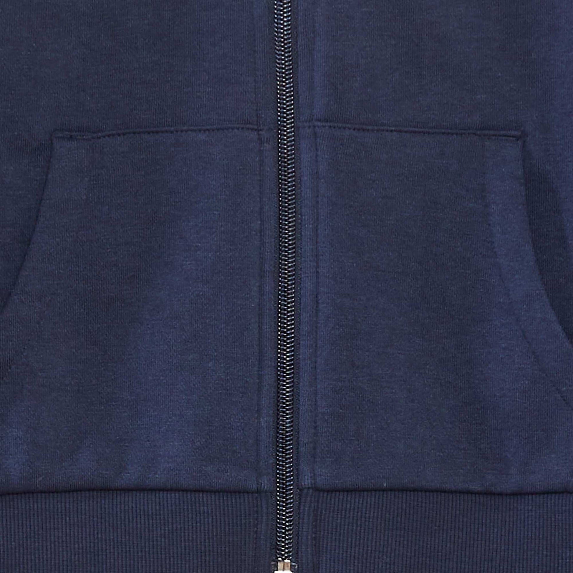 Sweat uni zippé à capuche BLEU MARINE